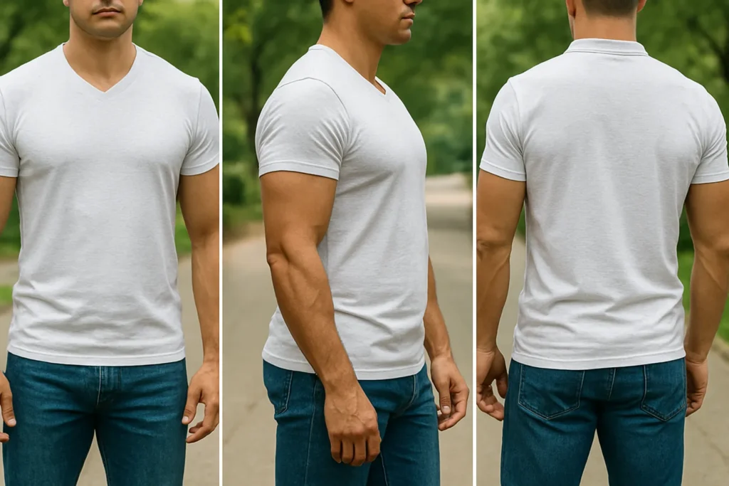 تیشرت مردانه مناسب فرم مثلثی