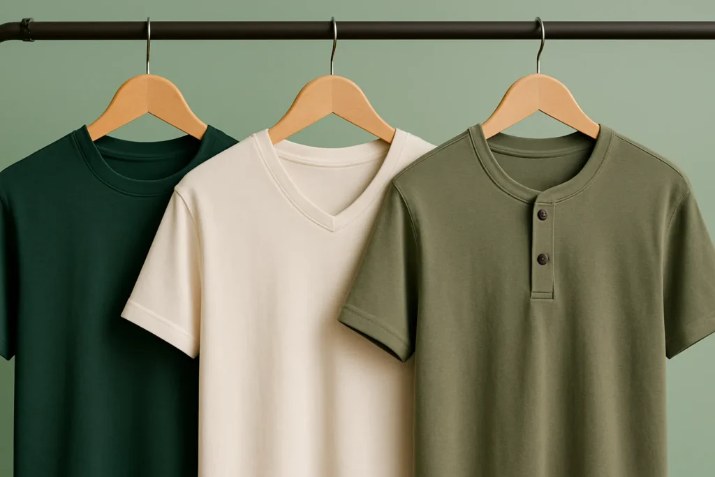 انواع یقه تیشرت مردانه